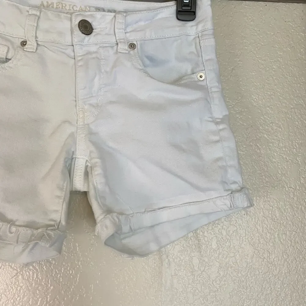 American Eagle white stretch shorts 2
